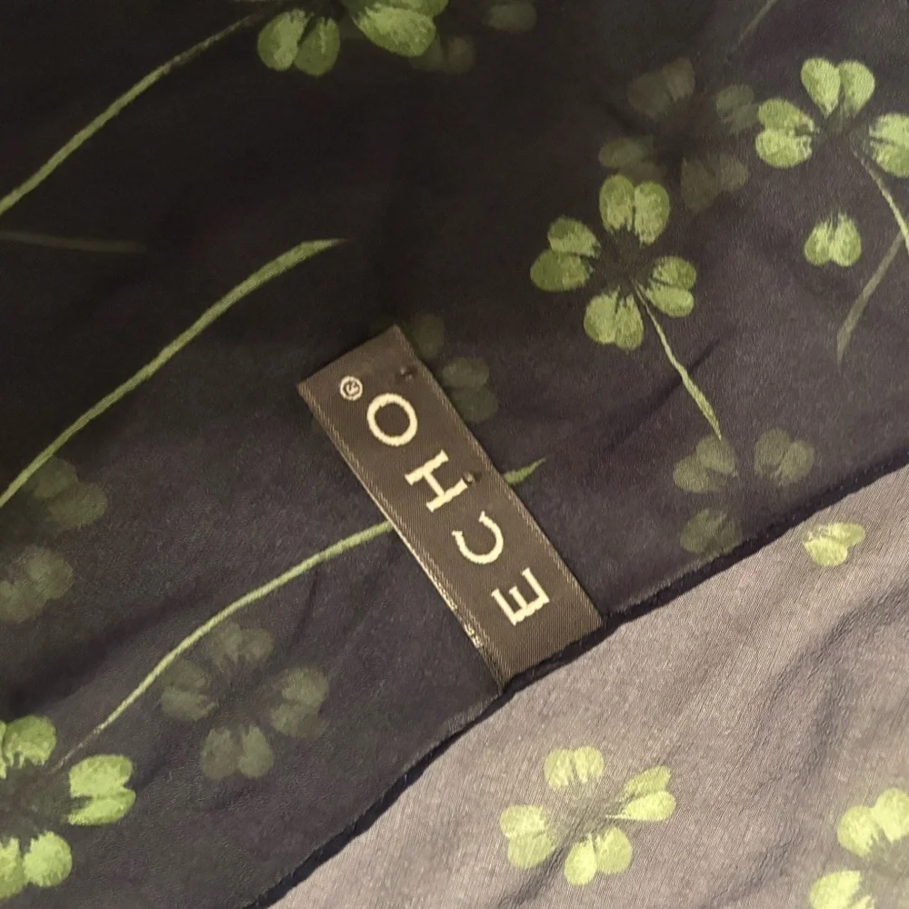 Beautiful silk Echo scarf shamrocks